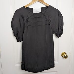 Designer Remix By Charlotte Eskilden Women's Black Puff Sleeve Top #31